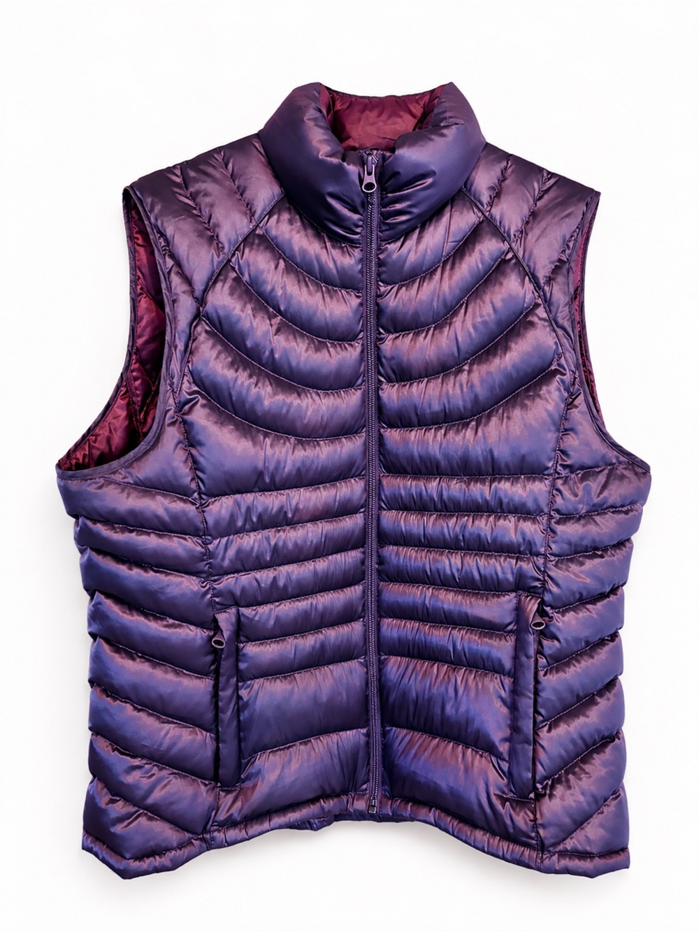 Bernardo Goose Down Puffer Vest Plum Purple Burgundy Women’s L